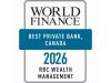 RBC Wealth Management named Canada's Best Private Bank at World Finance Banking Awards