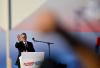 Serbia’s president hints departure at scorching rally