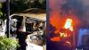 ‘I can smell gasoline’: Logistics company vehicle erupts in blaze with explosions at a car park