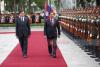 Laos President welcomes President U Min Aung Hlaing with guard of honor at Presidential Palace, holds talks