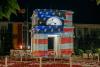 Emblematic buildings in Chisinau, illuminated in the colors of the American flag on 250 years of US independence