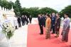 Myanmar President U Min Aung Hlaing and Spouse Daw Kyu Kyu Hla pay tribute at Laos’ Monument of the Unknown Soldier