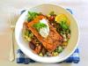 Eric Akis: Greek salad tossed with lentils and topped with succulent salmon