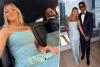 Brittany and Patrick Mahomes match in blue at Taylor Swift and Travis Kelce’s wedding