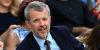 King of Denmark pictured in Royal Box at Wimbledon as he watches Novak Djokovic match