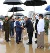 President U Min Aung Hlaing and Spouse Daw Kyu Kyu Hla arrive back from Lao PDR