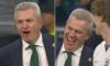 Hilarious moment Mexico manager swears at England's Anthony Gordon during hydration break - before both dissolve into laughter