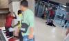 Moment enraged Irish tourist brutally attacks police officers in airport rampage leaving victims 'seriously injured' as passengers scream 'stop it'