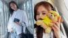 Girls' Generation member Yuri currently in Singapore, received new Beary plushie on Singapore Airlines flight