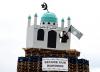 Replica of mosque on bonfire in Northern Ireland condemned as ‘sickening’