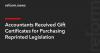 Accountants Received Gift Certificates for Purchasing Reprinted Legislation