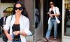 Dua Lipa shows off her honeymoon tan and flashes her new wedding ring as she leaves the studio in New York