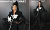 Maura Higgins looks every inch the Disney villain in a dramatic hooded gown with vampy gelled hair and long nail extensions at the Robert Wun Paris Haute Couture Fashion Week show
