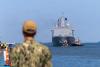 USS Arlington arrives in Boston for Sail Boston 2026