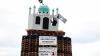 Politicians condemn replica of mosque set alight in anti-migrant bonfire in Northern Ireland