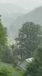 Morning Rain Falls on North Carolina Mountains
