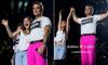 Robbie Williams brings his rarely seen daughter Teddy, 13, on stage in Luxembourg during his Britpop Tour - after revealing she is set to follow in his footsteps with her 'wonderful voice'