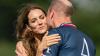 Wills gives beaming Kate a big kiss as loved-up pair cuddle and hold hands after charity polo match