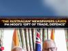 'The Australian' front page highlights PM Modi's trade, defence agenda during Australia visit