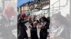 Stockholm pro-Palestine protest uses mock Auschwitz gate with word 'Gaza' to criticize Israel