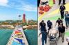 Royal Caribbean cruiser falls off pier at private island, quickly rescued