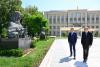 President Ilham Aliyev and President of Slovakia view bullet-riddled busts of Azerbaijan’s prominent figures in Shusha