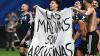 Argentina players hold up Falklands banner after World Cup semi-final win