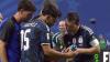 Lionel Messi looks puzzled after picking up Jordan Pickford’s penalty cheat sheet bottle in Argentina’s win over England
