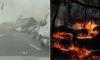 Supercell tornado flips lorries in France as Europe's wild weather sees more deadly storms and wildfires lash continent