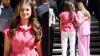 Crown Princess Leonor and Infanta Sofia twin as royal Barbies in matching pink outfits