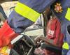 Truck mate rescued after heavy-duty collision at Techiman