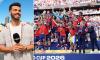 SBS host suffers hot mic moment at FIFA World Cup final celebration after Donald Trump refused to leave Spain's side during iconic trophy lift
