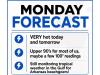 Arkansas Faces Very Hot Monday and Tuesday With Upper 90s and Isolated 100 Degree Readings While Tropical Weather Is Watched in the Gulf