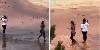 Tourists risk being boiled alive by illegally walking right next to huge Yellowstone hot spring
