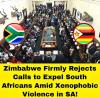 Zimbabwe Firmly Rejects Calls to Expel South Africans Amid Xenophobic Violence in SA
