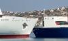 Moment 600ft ferry carrying 100 passengers crunches into a cargo ship in head-on crash off Greek holiday island of Crete