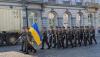 Ukrainian soldiers march in parade in Brussels