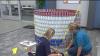 Baton Rouge teams build structures from canned goods to fight hunger