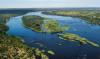 The private island base camp for a tri-nation safari, starting on the Zambezi