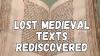 10 Lost Medieval Texts Rediscovered Centuries Later