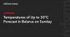 Temperatures of Up to 30°C Forecast in Belarus on Sunday