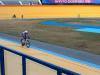 The Velodrome stands light up in support of the Dominican Anderson Aracena