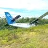 Samoa Airways veers off runway yesterday at Fitiuta Airport