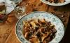 Hungarian paprikash with chestnut mushrooms and crème fraîche