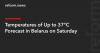 Temperatures of Up to 37°C Forecast in Belarus on Saturday