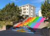Rainbow Flag Repainted on the Steps of Grafarvogur Church