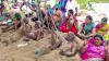 Farmers Bury Themselves in Sand, Demand Immediate Cauvery Water...