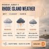Rhode Island Weather for August 3, 2026