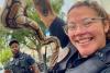 Florida officers answer 'unexpected bathroom guest' call before safely rescuing ball python