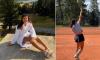 Emma Raducanu practises in an orthopedic boot as injury-stricken British No 1 unwinds in the Swiss Alps with less than a month to go until US Open